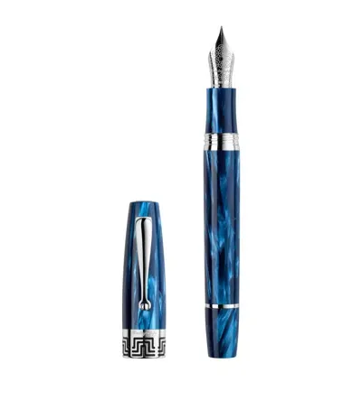 Montegrappa Sterling Silver-trim Extra 30 Fountain Pen In Blue