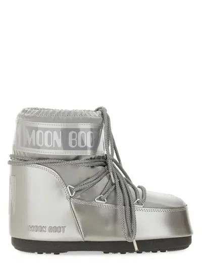 Moon Boot Icon Low Glance Silver Boots