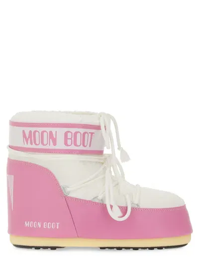 Moon Boot Icon Logo Printed Lace In Pink