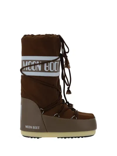 Moon Boot Icon Logo Printed Lace In Brown