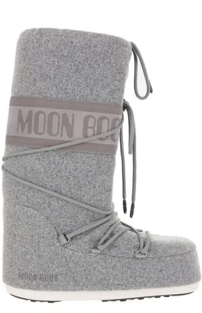 Moon Boot Icon Felted Lace In Grey