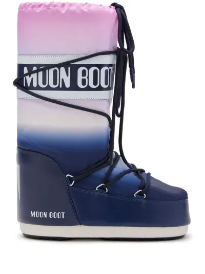 Moon Boot Icon Gradient-effect Boots In Blue