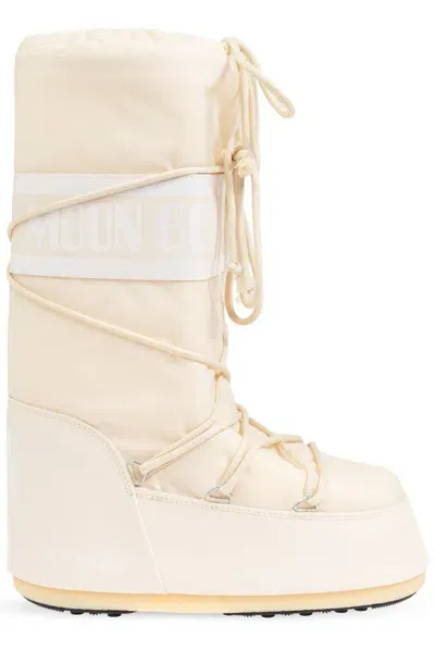 Moon Boot Icon Logo Printed Lace In Beige