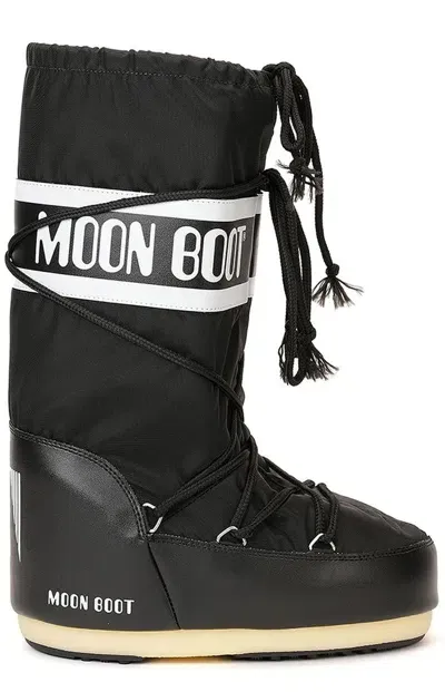 Moon Boot Icon Logo Printed Lace In Black