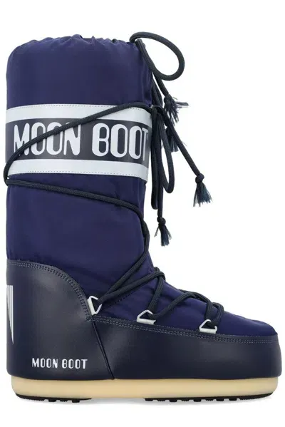 Moon Boot Icon Logo Printed Lace In Blau