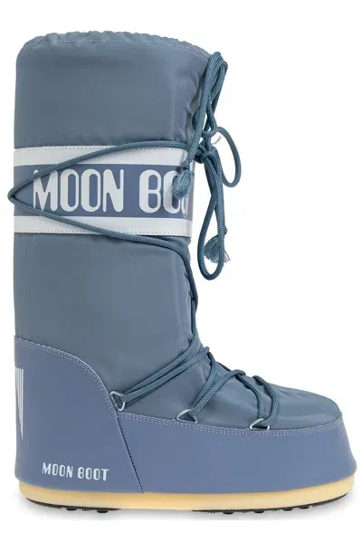 Moon Boot Icon Logo Printed Lace In Blue