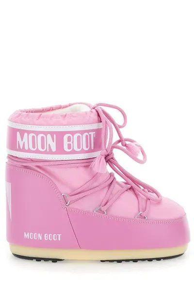 Moon Boot Icon Logo Printed Lace In Pink