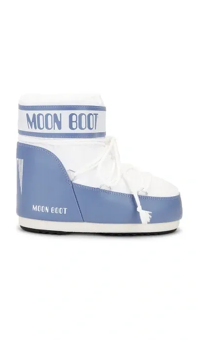 Moon Boot Icon Low Boot In Elephant Grey & White