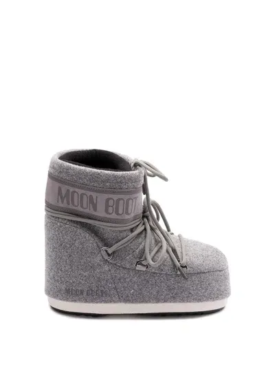 Moon Boot `icon Low Felt` Boots In Gray