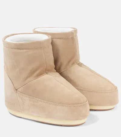 Moon Boot Icon Low Suede Snow Boots In Beige