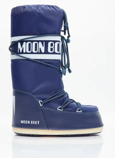 Moon Boot Icon Nylon Boots In Blue