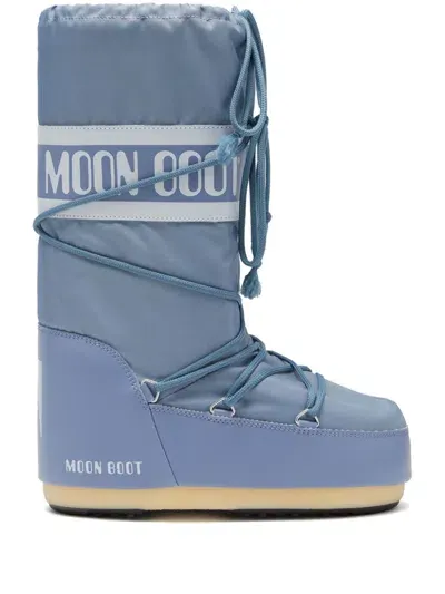 Moon Boot Icon Nylon Snow Boot In Light Blue