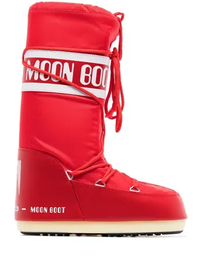 Moon Boot Women's Icon Nylon Cold Weather Boots In Red