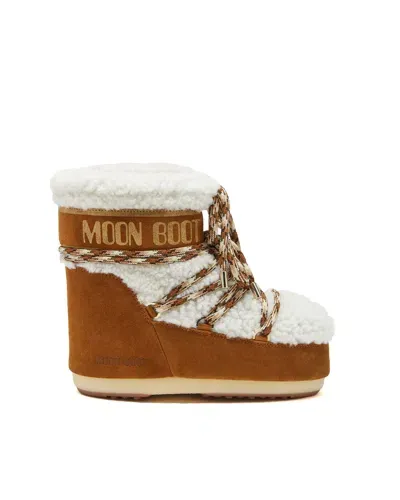 Moon Boot Brown Mars Shearling Ankle Boots In Ma03