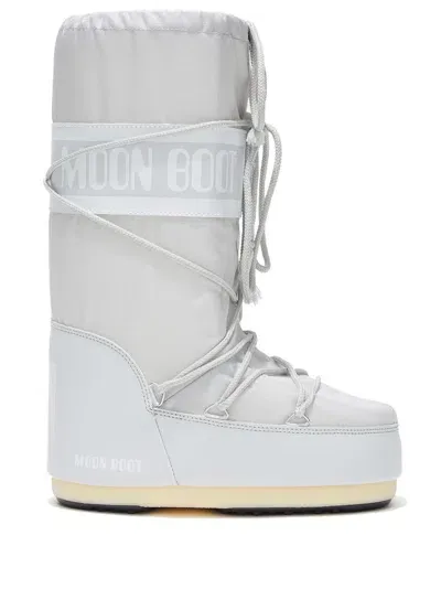 Moon Boot Lace-up Logo-print Boots In Grey