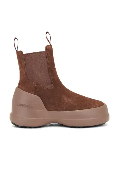 Moon Boot Luna Chelsea Suede Boot In Brown