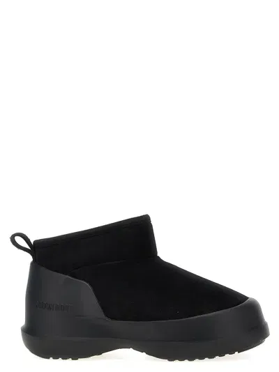 Moon Boot Luna Logo Debossed Slip In Black