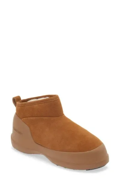 Moon Boot ® Luna Low Faux Shearling Lined Boot In Cognac