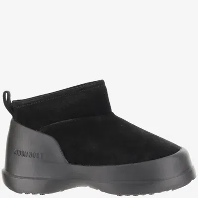 Moon Boot Luna Low Suede Ankle Boots In Black