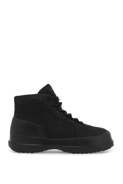 Moon Boot Stivaletti Luna Trek Mid In Nabuk In Black