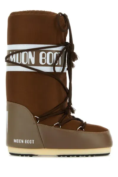 Moon Boot Icon Logo-tape Snow Boots In Brown