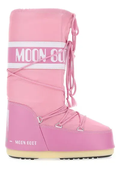 Moon Boot Icon Nylon Snow Boots In Pink