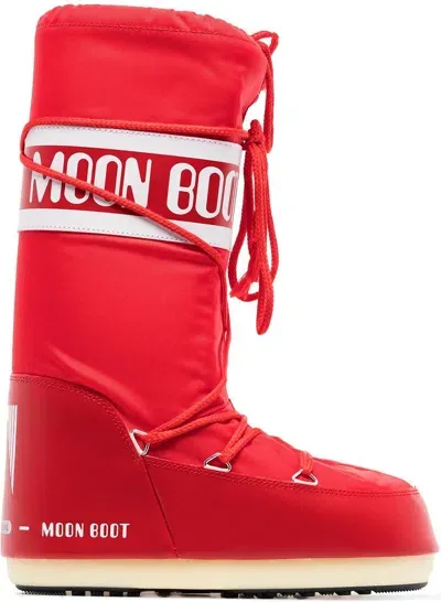 Moon Boot Icon Nylon Snow Boots In Red