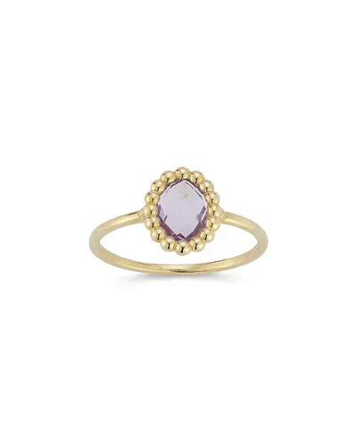 Moon & Meadow 14k Yellow Gold Amethyst Solitaire Ring In Purple/gold