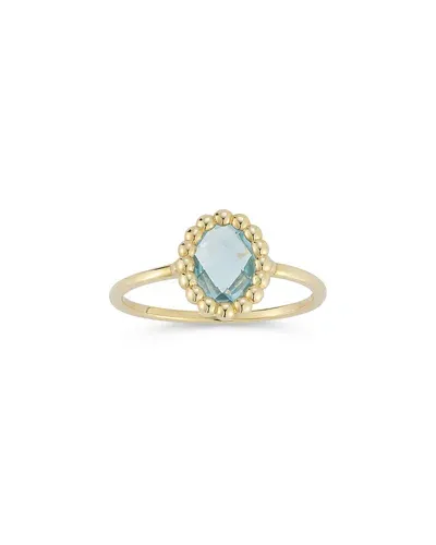 Moon & Meadow 14k Yellow Gold Blue Topaz Solitaire Ring In Blue/gold