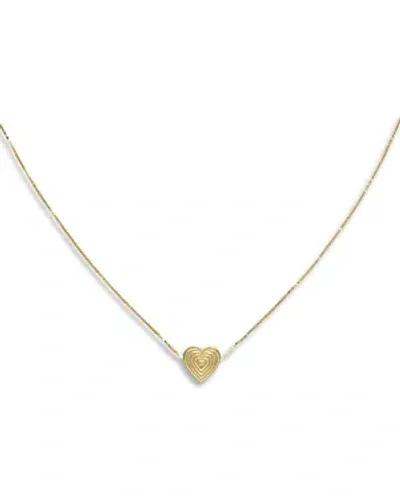 Moon & Meadow 14k Yellow Gold Disco Heart Pendant Necklace, 18