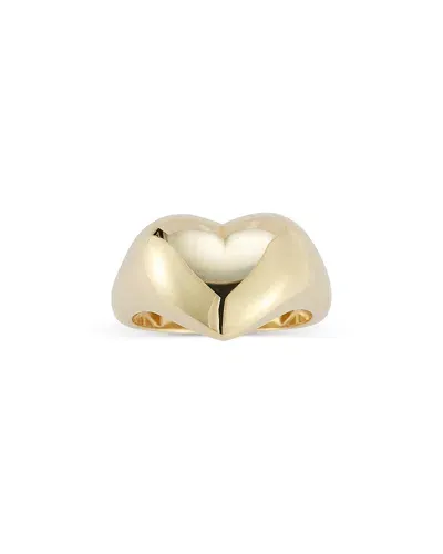 Moon & Meadow 14k Yellow Gold Heart Dome Signet Ring