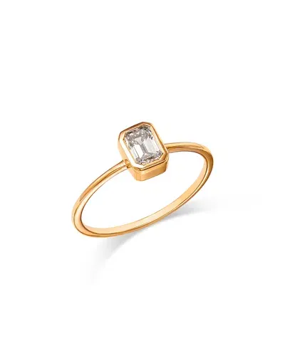 Moon & Meadow 14k Yellow Gold Lab Grown Diamond Emerald Cut Solitaire Ring