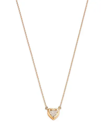 Moon & Meadow 14k Yellow Gold Lab Grown Diamond Heart Pendant Necklace, 16-20