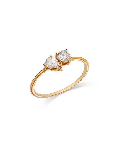 Moon & Meadow 14k Yellow Gold Lab Grown Diamond Pear & Round Duet Ring