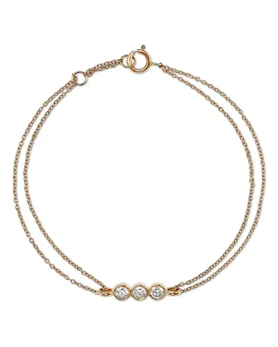 Moon & Meadow 14k Yellow Gold Lab Grown Diamond Trio Bezel Chain Bracelet