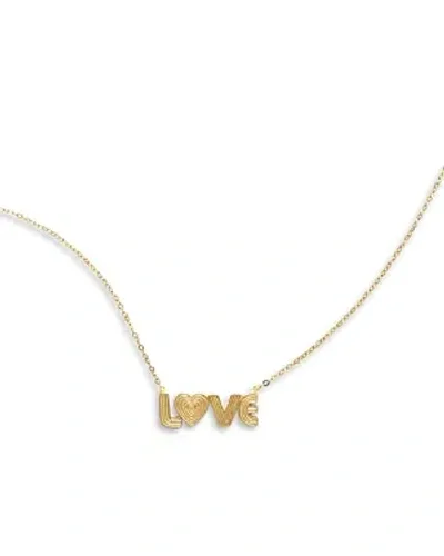 Moon & Meadow 14k Yellow Gold Love Disco Pendant Necklace, 18