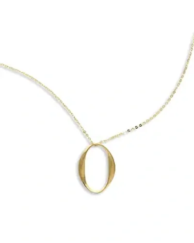 Moon & Meadow 14k Yellow Gold Oval Ribbon Pendant Necklace, 18