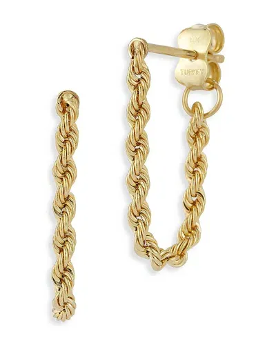 Moon & Meadow 14k Yellow Gold Rope Link Chain Front To Back Earrings