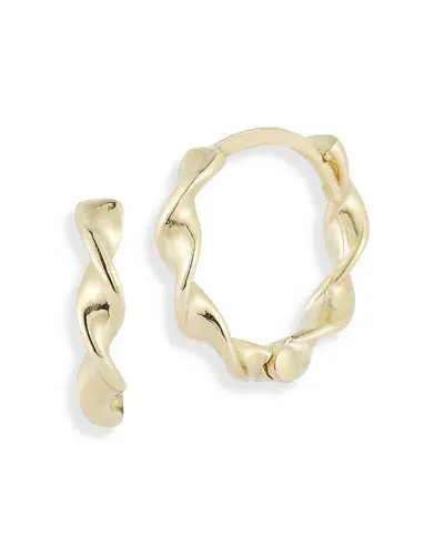 Moon & Meadow 14k Yellow Gold Twist Huggie Hoop Earrings