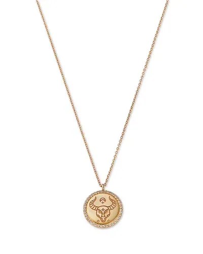 Moon & Meadow 14k Yellow Gold White Topaz Zodiac Pendant Necklace, 16-18 In Taurus