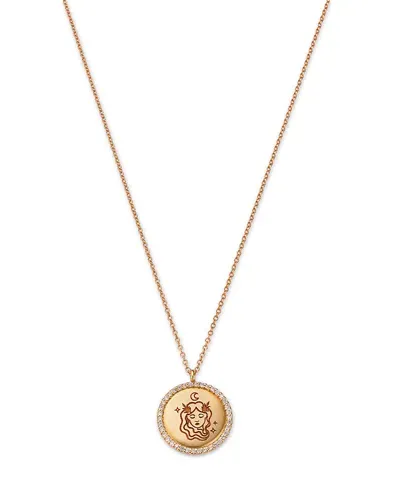 Moon & Meadow 14k Yellow Gold White Topaz Zodiac Pendant Necklace, 16-18 In Virgo