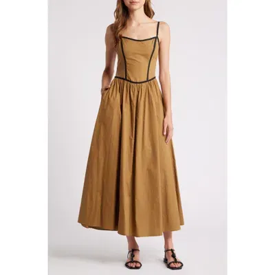 Moon River A-line Dress In Olive