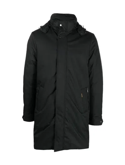 Moorer Hooded Padded Parka Coat In Black