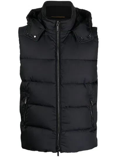 Moorer Fire-wk Zip-up Padded Gilet In Blue