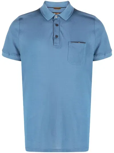 Moorer Peschici-jtp Cotton Polo Shirt In Blue