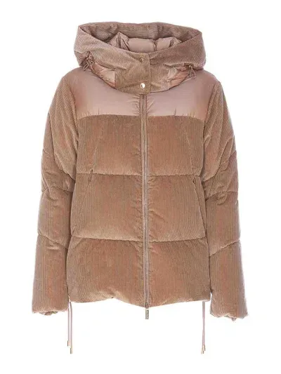 Moorer Pink Carola Down Jacket In Brown