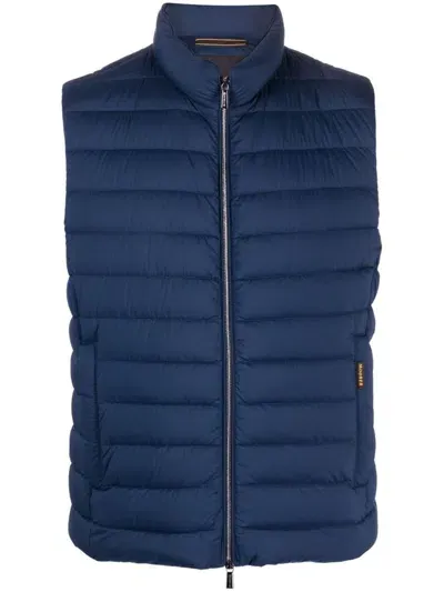 Moorer Quilted Gilet In Blue