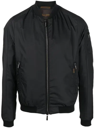 Moorer Zip-up Bomber Jacket In Black