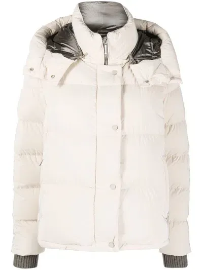 Moorer Zip-up Padded Down Jacket In Neutrals