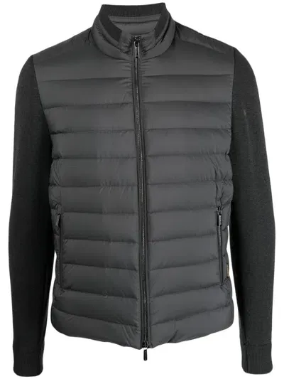 Moorer Padded Zip-up Down Gilet In Schwarz